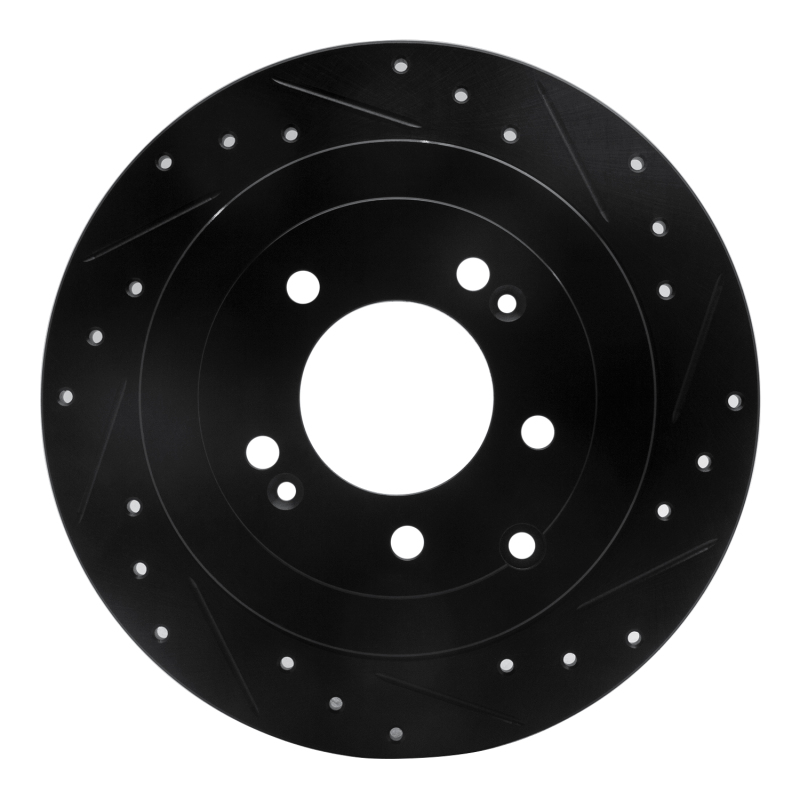 Hyundai Tucson Brake Rotor (1) - Rear Right - R1 Concepts - Drilled & Slotted - Black - `16-`22
